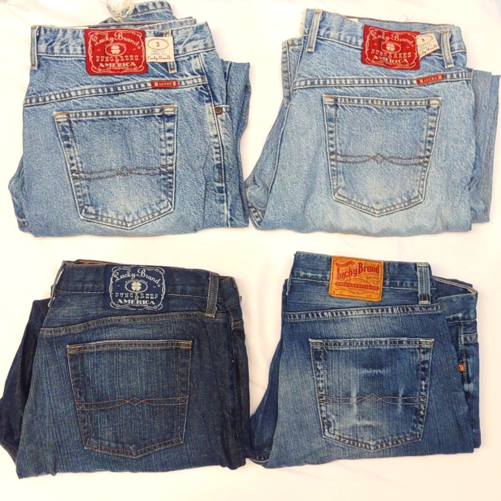 Vintage Lucky Brand Dungarees/Slim Jeans Men's Size 38 & 40 Tight Fit Zipper Fly